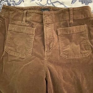 Talbots Chocolate Brown Corduroy Trousers with Wide Leg